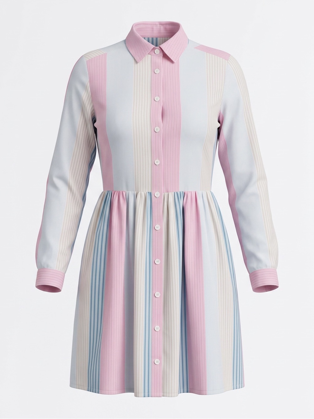 J.Crew Classic-Fit Long-Sleeve Cotton Poplin Shirtdress | Size 00